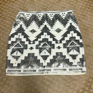 Express white sequined skirt, Size XS